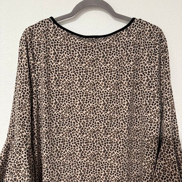 Coco Bianco Women's Animal Print Bell Sleeve Top Size XL - Picture 3 of 10